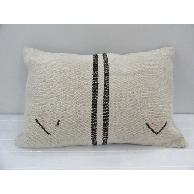 Handmade Black Striped Natural Kilim Pillow Cover For Sale - Image 4 of 4