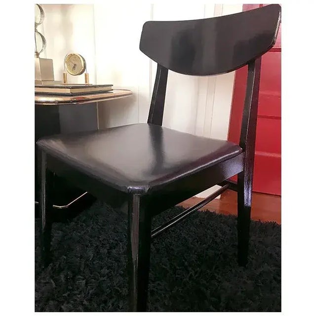 1960s Vintage Black Lacquered Danish Modern Chair For Sale - Image 9 of 11