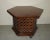 1970s Vintage Mid Century Modern Brown Hexagon Side Table - No Doors For Sale - Image 11 of 11