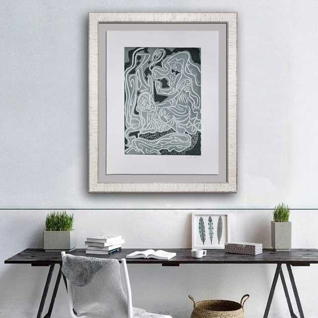 Very Rare Original Masson Etching on vélin de Rives paper with deckled edges. Titled: Penelope. 1978. A Very Large Etching...