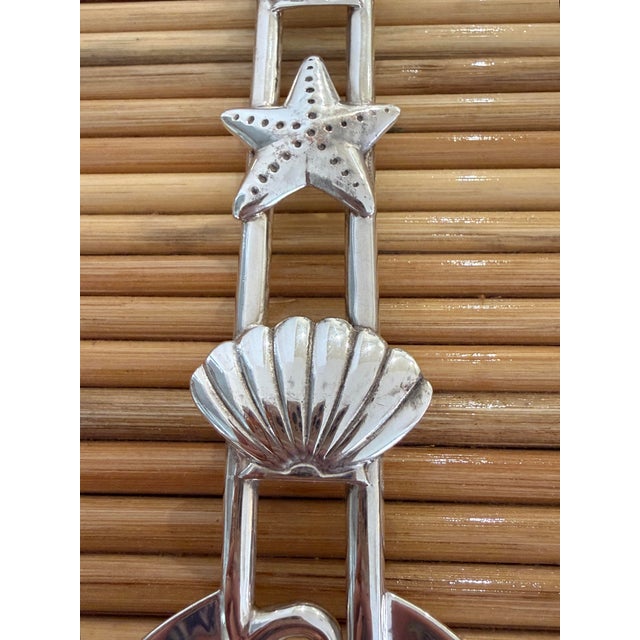 1980s Emilia Castillo Shells and Starfish Silver Serving Set For Sale - Image 5 of 12