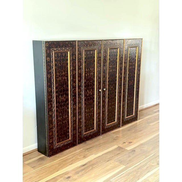 Late 20th Century Hollywood Regency Wall Mounted Tv Hideaway Cabinet For Sale - Image 9 of 17