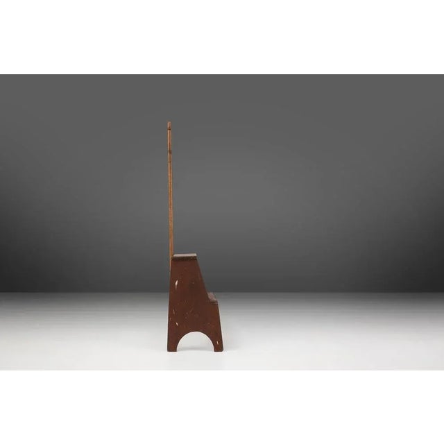 Mid-Century Modern French Industrial Wooden Stepladder, 1900s For Sale - Image 3 of 13