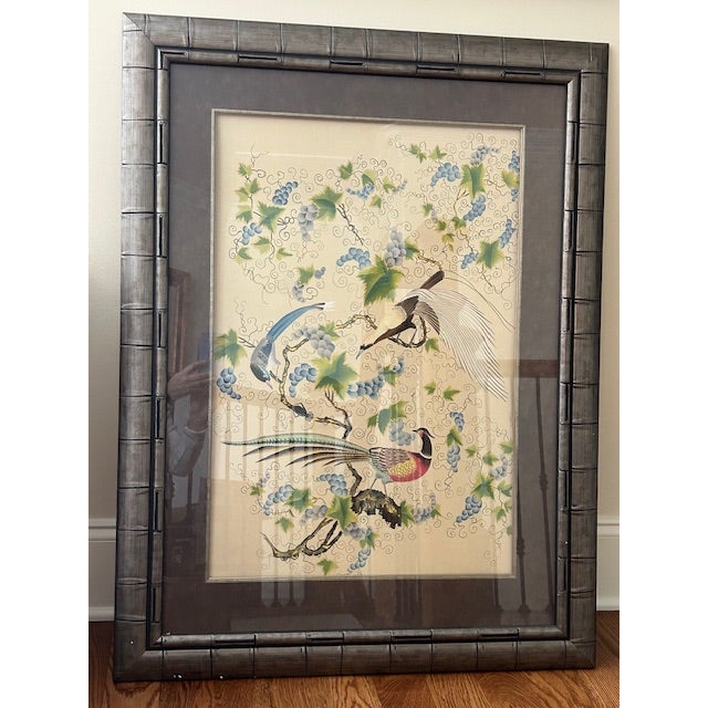 Slate Gray Chelsea House Asian Inspired Large Artwork - Pair For Sale - Image 8 of 9