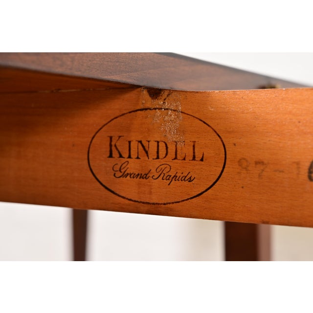 1980s Kindel Furniture French Regency Louis XVI Cherry Wood Extension Dining Table, Newly Refinished For Sale - Image 11 of 12