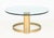 Gold Modern Circular Glass Top Gilt Metal Coffee Table For Sale - Image 8 of 8