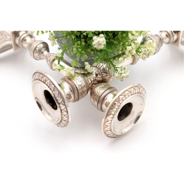 Silver Candlesticks with Turned Stems, Set of 2 For Sale - Image 5 of 7
