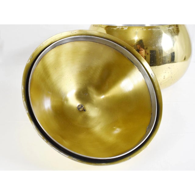 Metal Vintage Brass Pearl Ice Bucket Handmade in Italy For Sale - Image 7 of 13