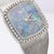 Metal Vintage Longines Opal Mosaic Dial 34mm Diamond Bezel 18k White Gold Watch For Sale - Image 7 of 14