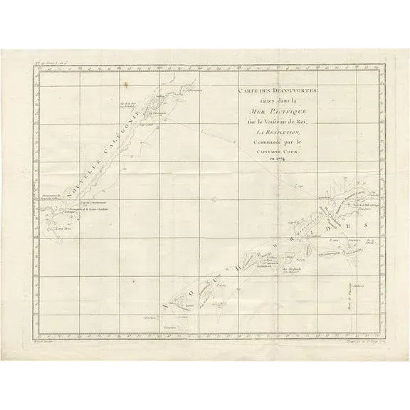 Antique Chart of the Voyage of Captain Cook by Benard, 1780 For Sale - Image 6 of 6