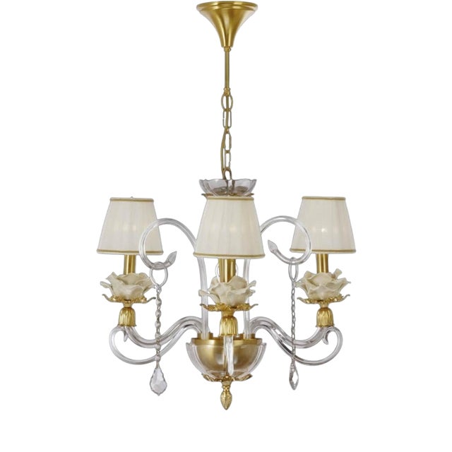 Collection Flower Chandelier in Metal and Crystal by Jago For Sale