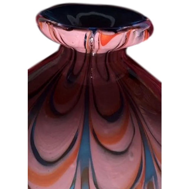 Murano Late 20th Century Hand Blown Murano Style Eclectic Glass Art Vase For Sale - Image 4 of 8