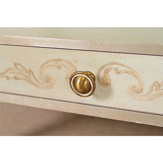 John Widdicomb French Regency Louis XVI Pale Blue Lacquered Nightstands, 1960s For Sale - Image 9 of 16