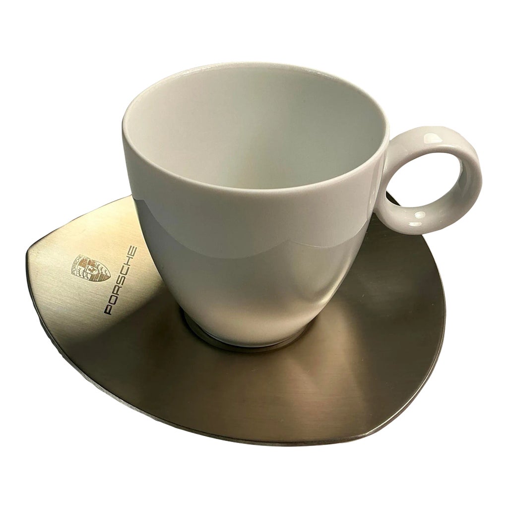1990s Thomas Rosenthal Espresso Cup and Porsche Plate Set | Chairish