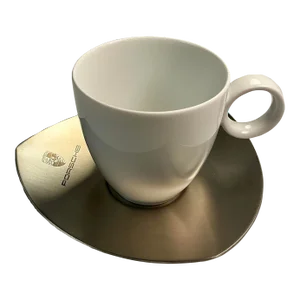 1990s Thomas Rosenthal Espresso Cup and Porsche Plate Set