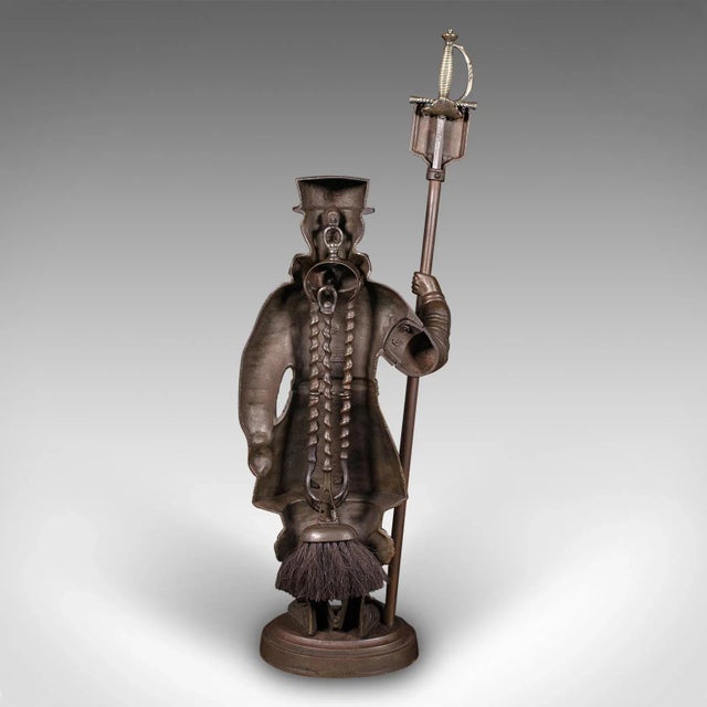 Antique Beefeater Fireside Companion, Cast Iron, English, Fire Tools, Edwardian For Sale - Image 6 of 12