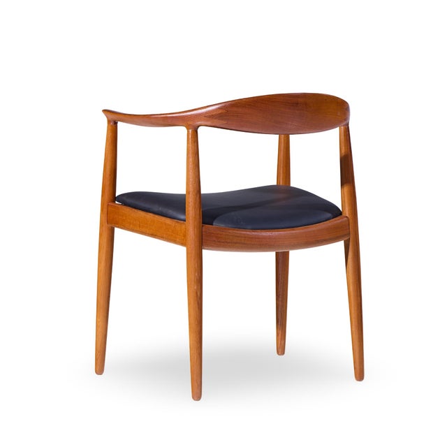 Brown Hans Wegner for Johannes Hansen Mid Century Danish Teak the Chair - Pair For Sale - Image 8 of 12