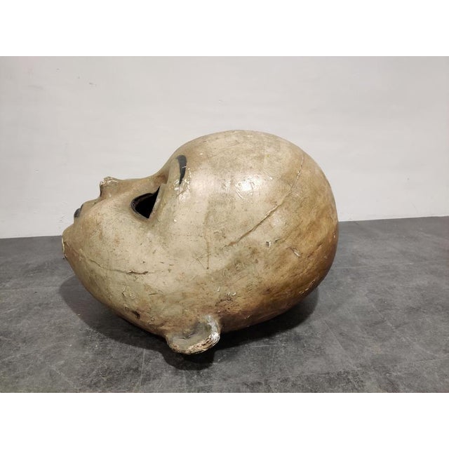 Large Antique Papier Mache Carnival Masks, 1900s, Set of 2 For Sale - Image 9 of 14