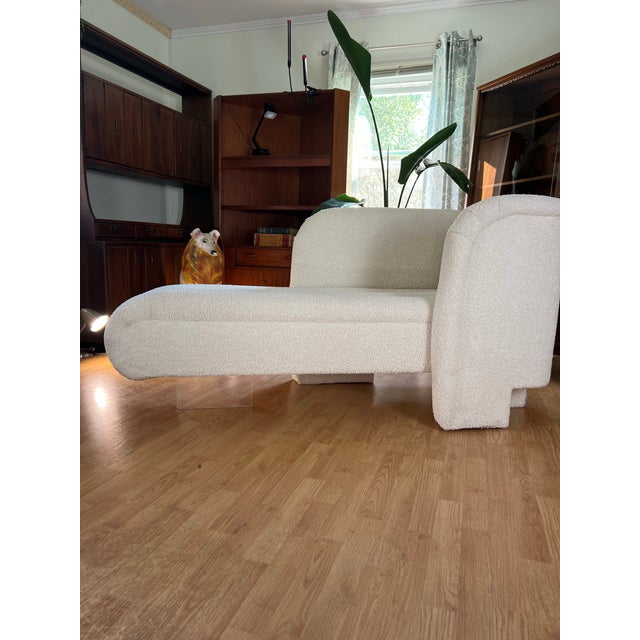Off-white Late 20th Century Vladimir Kagan Style Lucite Chair For Sale - Image 8 of 12