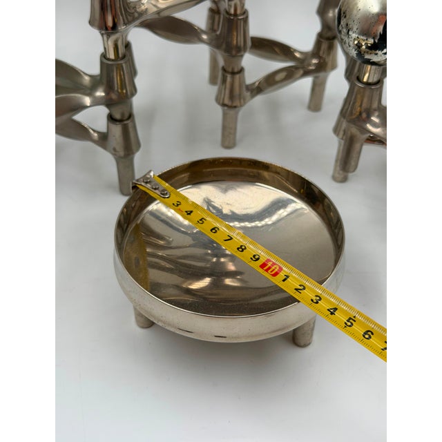 Silver Mid-Century Modern Nickel-Plated Modular Candleholder Set from Stoff & Nagel, 1950s, Set of 19 For Sale - Image 8 of 18