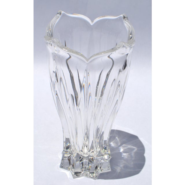 Art Deco 1970s Art Deco Style Waterford Heavy Crystal Tulip Vase Star Base For Sale - Image 3 of 13