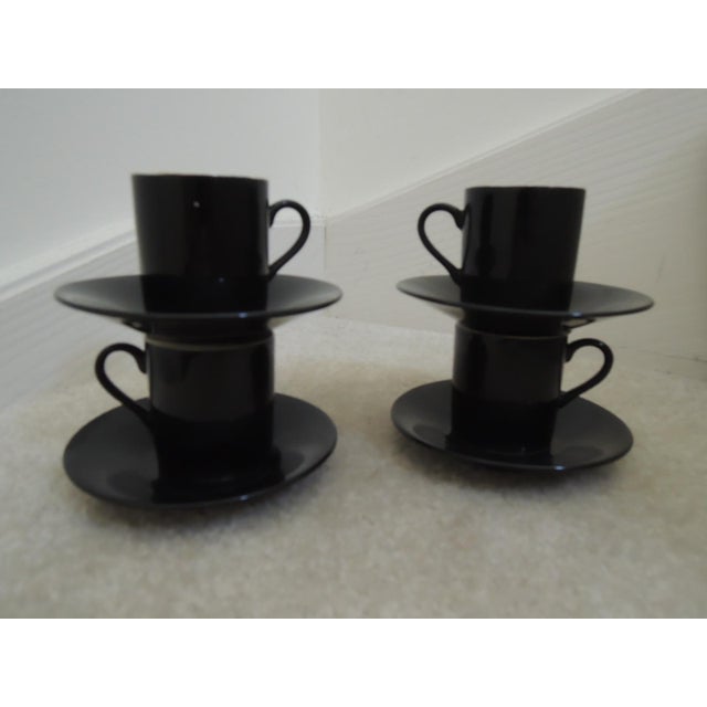 Mid 20th Century Demitasse Cups + Saucers Expresso Set - 4 Dainty Tea Cups + Matching Plates New For Sale In Chicago - Image 6 of 10