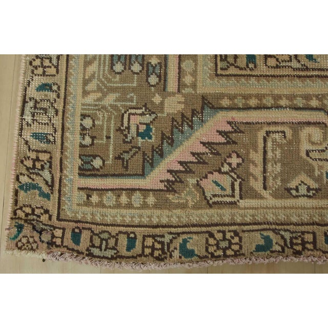 Tabriz Rug 7’9” X 10’11” Pink Wool Vintage Distressed Hand-Knotted Carpet For Sale - Image 12 of 15