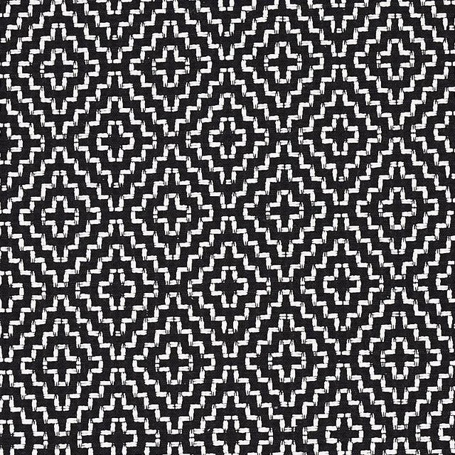Sample - Schumacher Soho Weave Fabric in Black For Sale