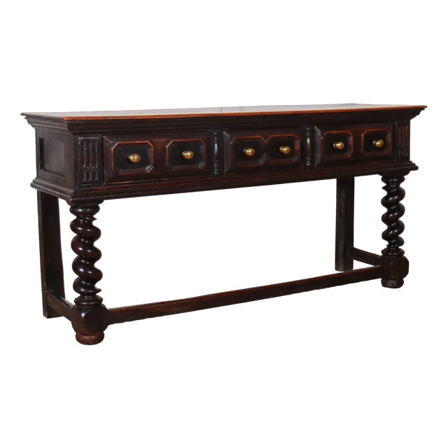 English Oak Dresser Base For Sale