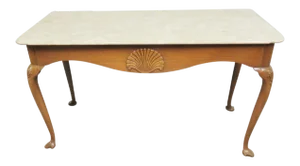 Kittinger Colonial Williamsburg Cw155 Mahogany Marble Top Table