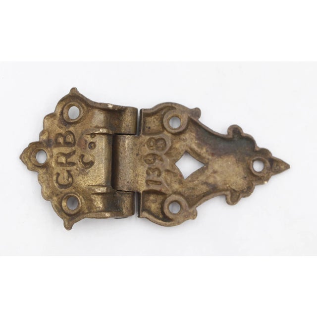 Victorian Mid 20th Century Victorian Bronze Offset Ice Box Hinge For Sale - Image 3 of 4