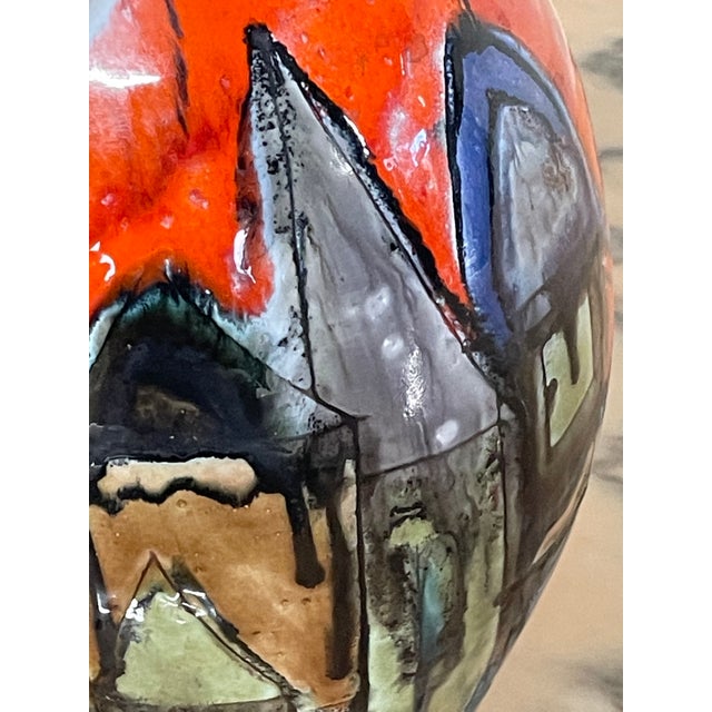 Ceramic Large Glazed Ceramic Vase by Elio Schiavon, 1970s For Sale - Image 7 of 11