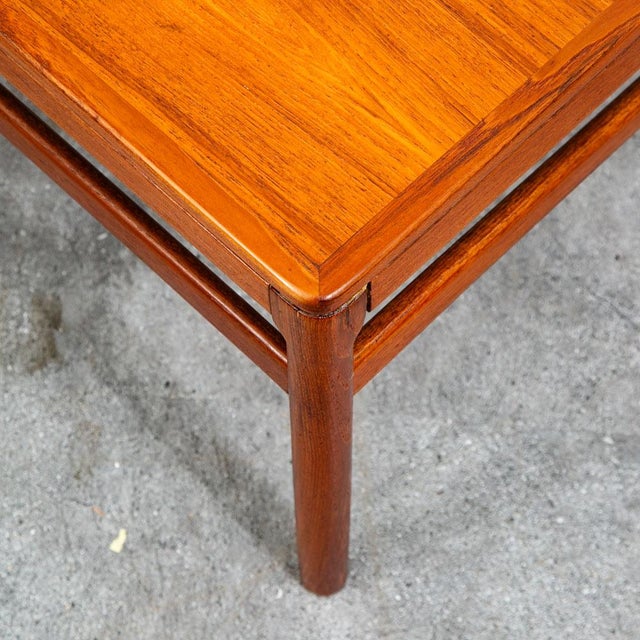 Mid Century Danish Modern Coffee Table Solid Teak Denmark Surfboard MCM Vintage For Sale - Image 4 of 12