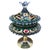 Venetian Emerald Green Glass Covered Bonbonnière with Gilt Decoration and Jewele, 1950 For Sale - Image 14 of 14