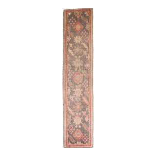 Early 20th Century Zabihi Collection Brown Turkish Oushak Narrow Runner - 2'6" x 11' For Sale