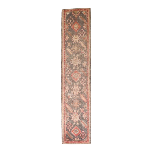 Early 20th Century Zabihi Collection Brown Turkish Oushak Narrow Runner - 2'6" x 11' For Sale