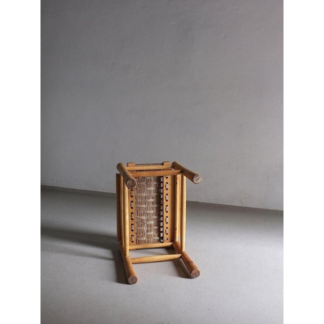 French Woven Seat Stool, 1960s For Sale - Image 5 of 10