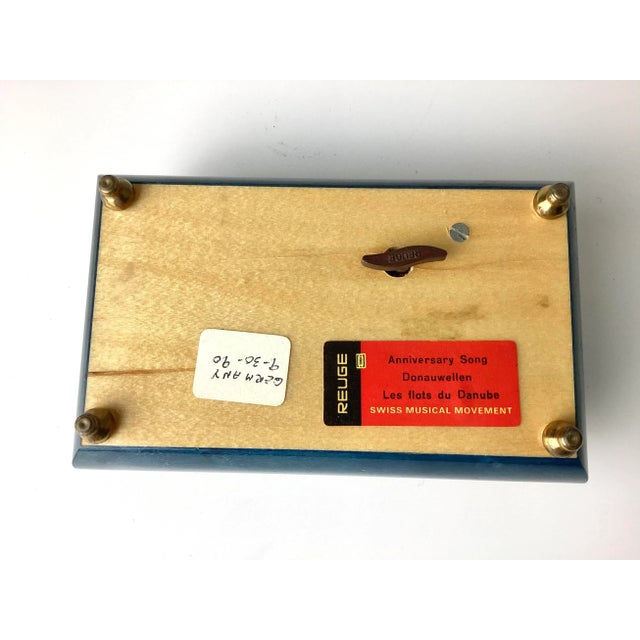 Vintage Swiss Reuge Jewelry Music Box, Anniversary Song For Sale - Image 4 of 5