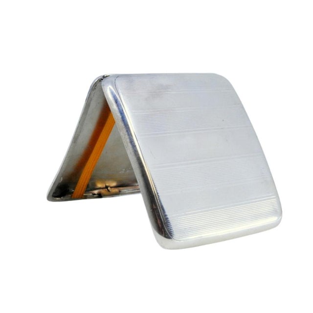 Silver Cigarette Case with Bands on Top For Sale - Image 10 of 10