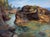 Presque Isle (Day 62) June 23 by Primary Hughes | Oil on masonite Landscape with rocky shoreline and water For Sale