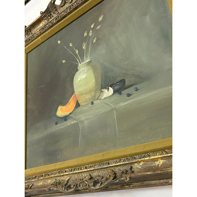 Gray Signed and Framed Original Painting on Canvas by Karen Reinhart (American, 1938-2023) For Sale - Image 8 of 12
