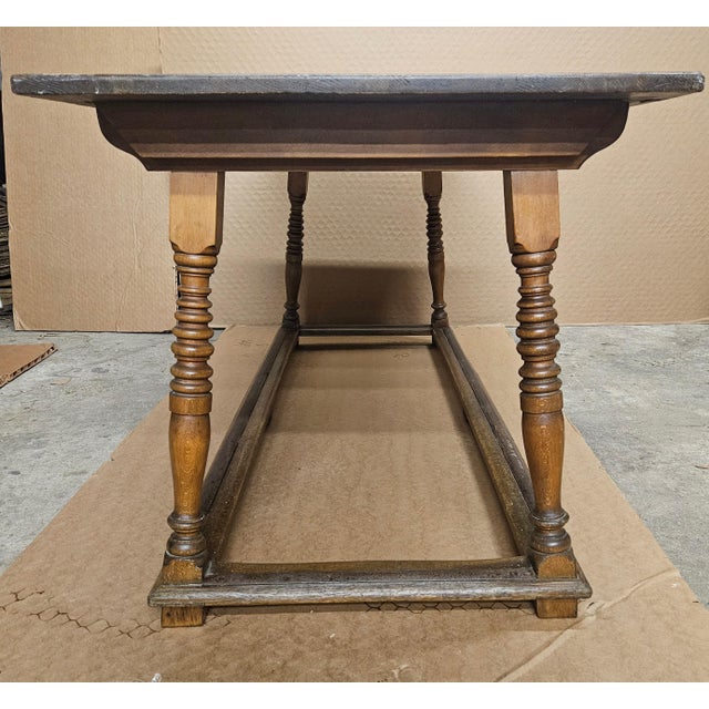 Brown 1900s Antique Thonet Farm Dining Work Library Table Industrial For Sale - Image 8 of 12
