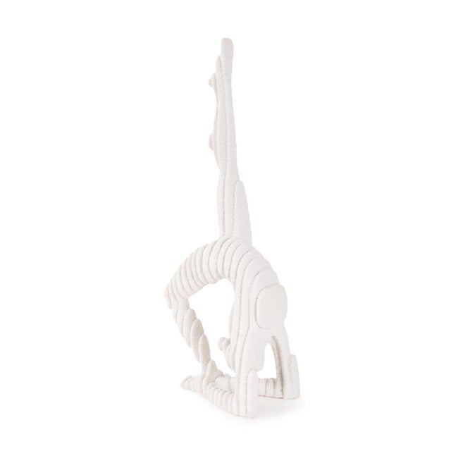 White Yin Peacock Yoga Pose in Polyresin For Sale - Image 8 of 11