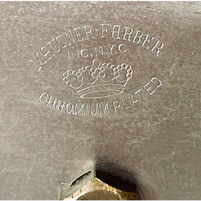 1930s Art Deco Mautner Cobalt Glass & Chrome Farber Pair of Candle Holders, 1930s For Sale - Image 5 of 5