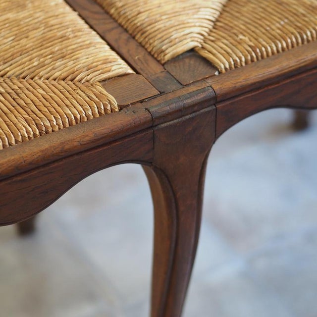 Louis XV Bench with Straw Weaving, 1960 For Sale - Image 6 of 12