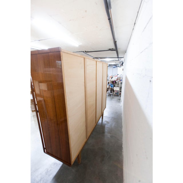 Wood Scandinavian Wardrobe in Light Varnished Wood, 1960s For Sale - Image 7 of 18