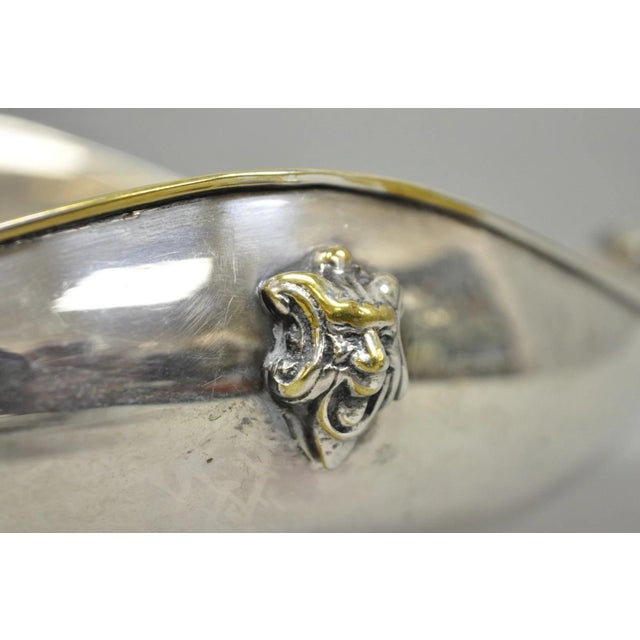 Vintage Regency Style Italian Arg 1000 Silver Plated Compote Fruit Bowl W/ Faces For Sale In Philadelphia - Image 6 of 18