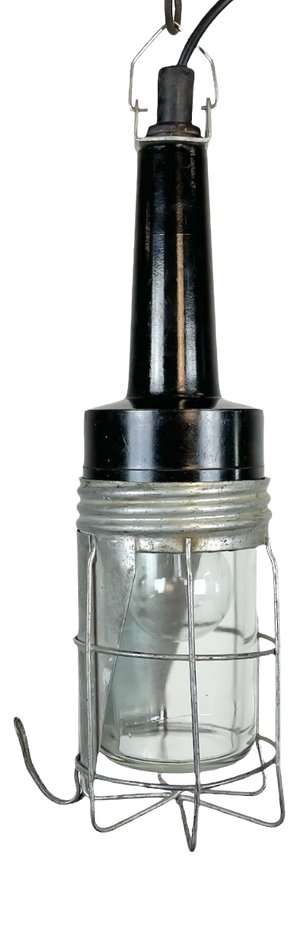 Vintage Industrial Hanging Work Light in Bakelite, 1960s