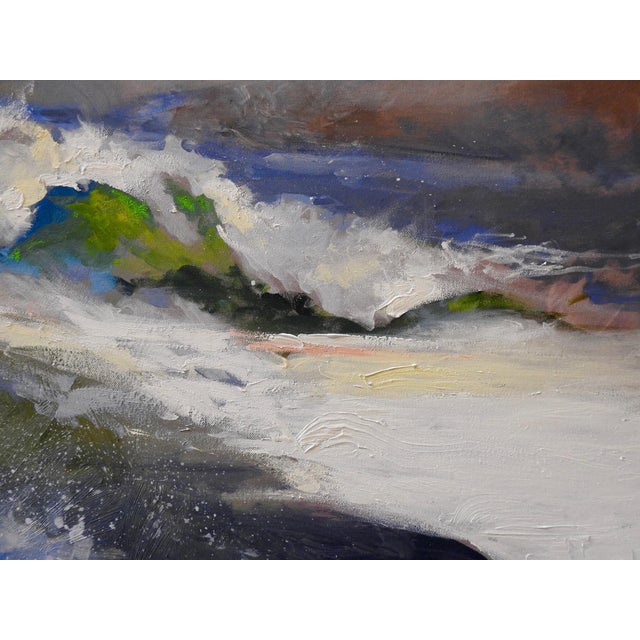 Paint Painting of Ocean Tides Colliding, Kinetic, Cobalt, Water, Vetiver - "Aqua Break" For Sale - Image 7 of 10