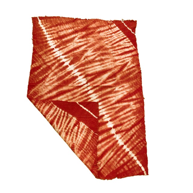 Textile African Bogolan Textile Mud Cloth Red & White 65" H For Sale - Image 7 of 7